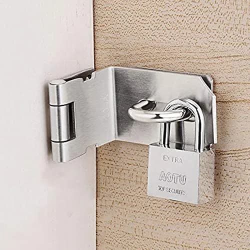 HOWDIA 90 Degree Hasp Latch 6.3cm (2.5 Inch) | Stainless Steel Security Lock for Sliding & Barn Doors thumbnail 4