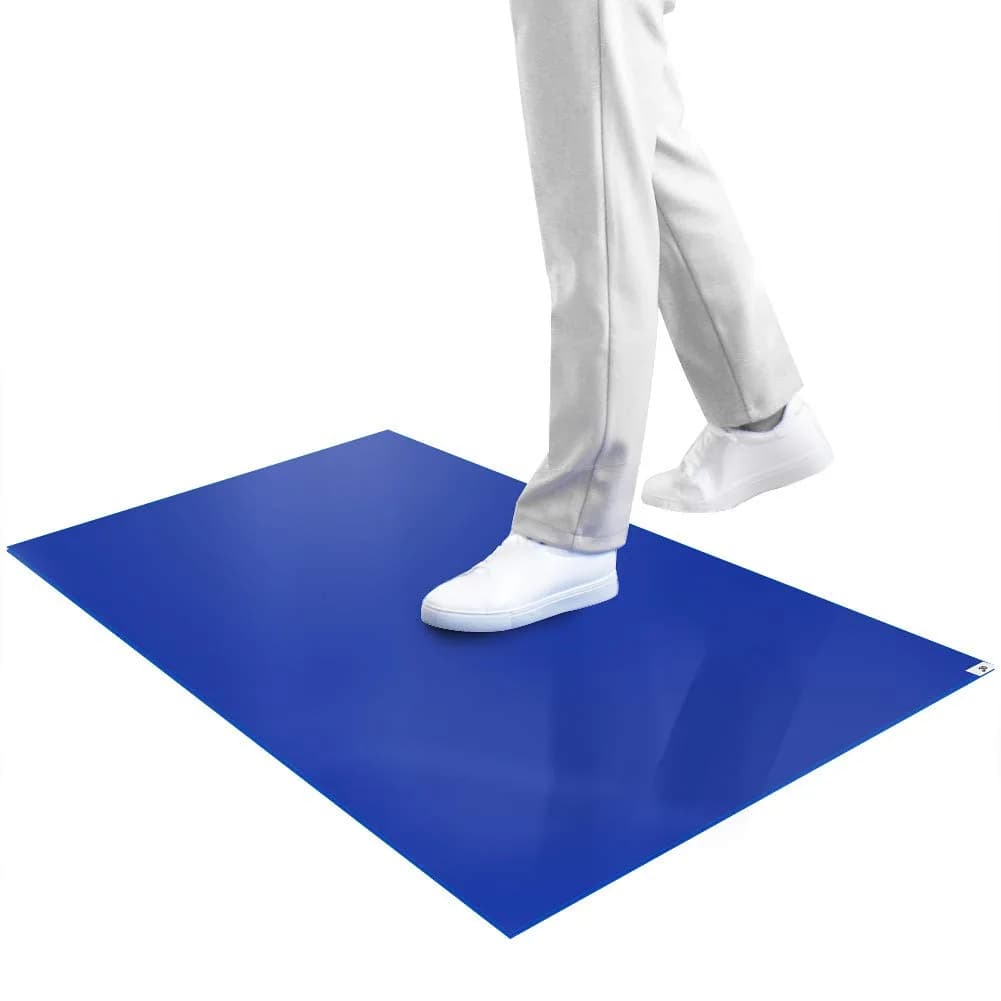 SATECH Blue Tacky Floor Mat 24" x 36" (Case of 4 Mats, 120 Sheets Total) | Sticky Cleanroom Entrance Mat — 120 Sheets