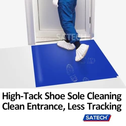 SATECH Sticky Tacky Adhesive Mat 36" x 45" Blue (Case of 4 Mats, 30 Sheets Each) | Cleanroom Lab Hospital Pet Use thumbnail 4
