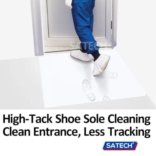 SATECH Sticky Tacky Adhesive Mat 114cm x 91cm (36" x 45") | Cleanroom Lab Hospital Pet Entrance Mat (Case of 4 Mats, 120 Sheets Total) thumbnail 4