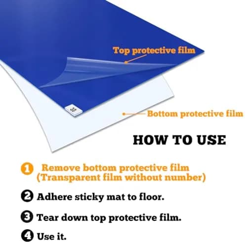 SATECH Sticky Tacky Adhesive Mat 114cm x 91cm (36" x 45") | Cleanroom Lab Hospital Pet Entrance Mat (Case of 4 Mats, 120 Sheets Total) thumbnail 6