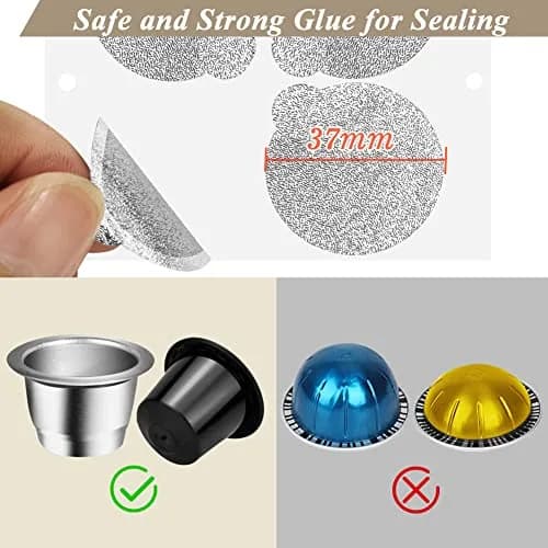 CAPMESSO Aluminum Coffee Pod Seal Lids for Nespresso Original Line Capsules, 120PCS | Reusable Coffee Filter Alternative thumbnail 4