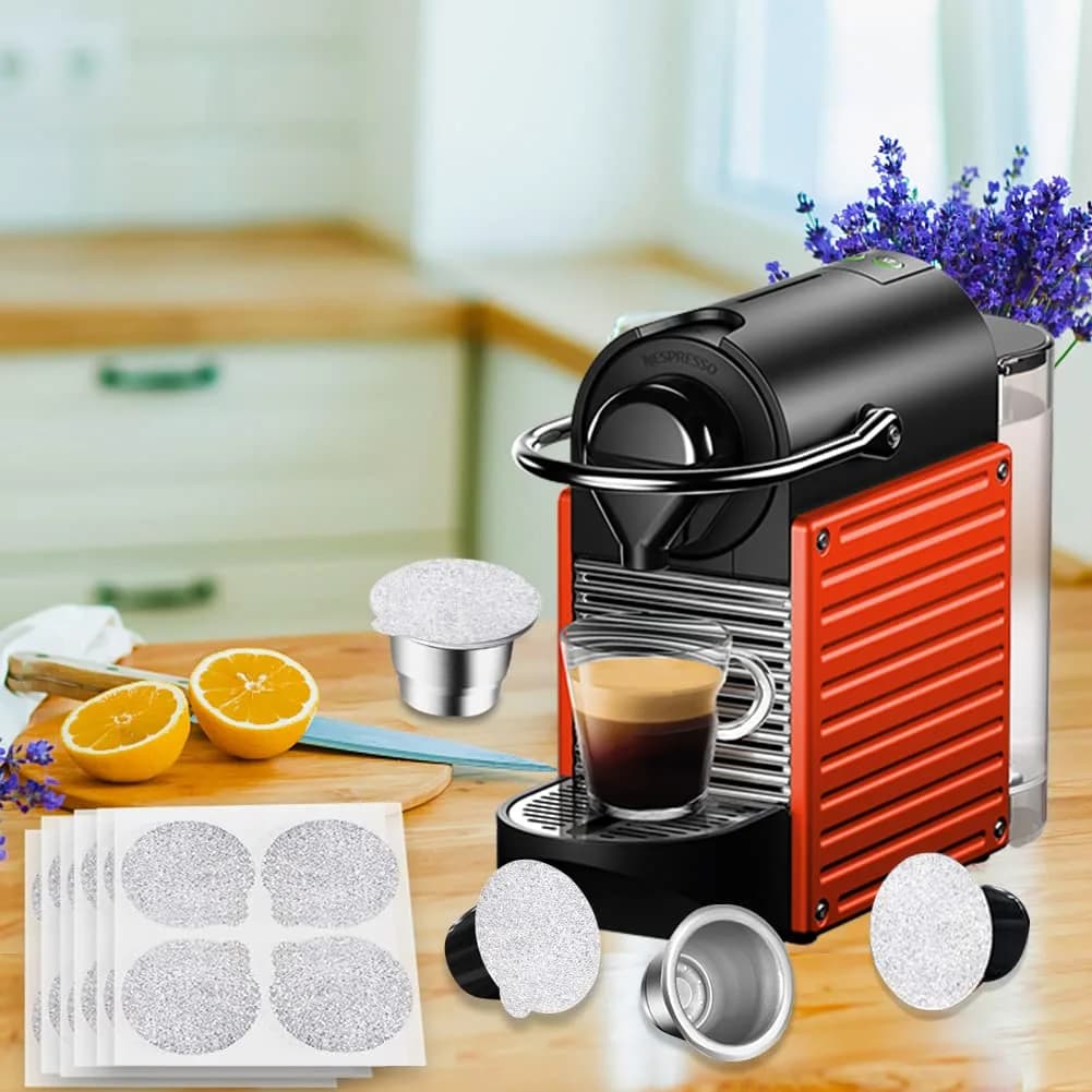 CAPMESSO Aluminum Coffee Pod Seal Lids for Nespresso Original Line Capsules, 120PCS | Reusable Coffee Filter Alternative - view 7