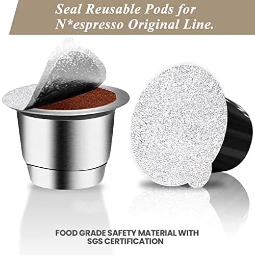 CAPMESSO Aluminum Coffee Pod Seal Lids for Nespresso Original Line Capsules, 120PCS | Reusable Coffee Filter Alternative thumbnail 3