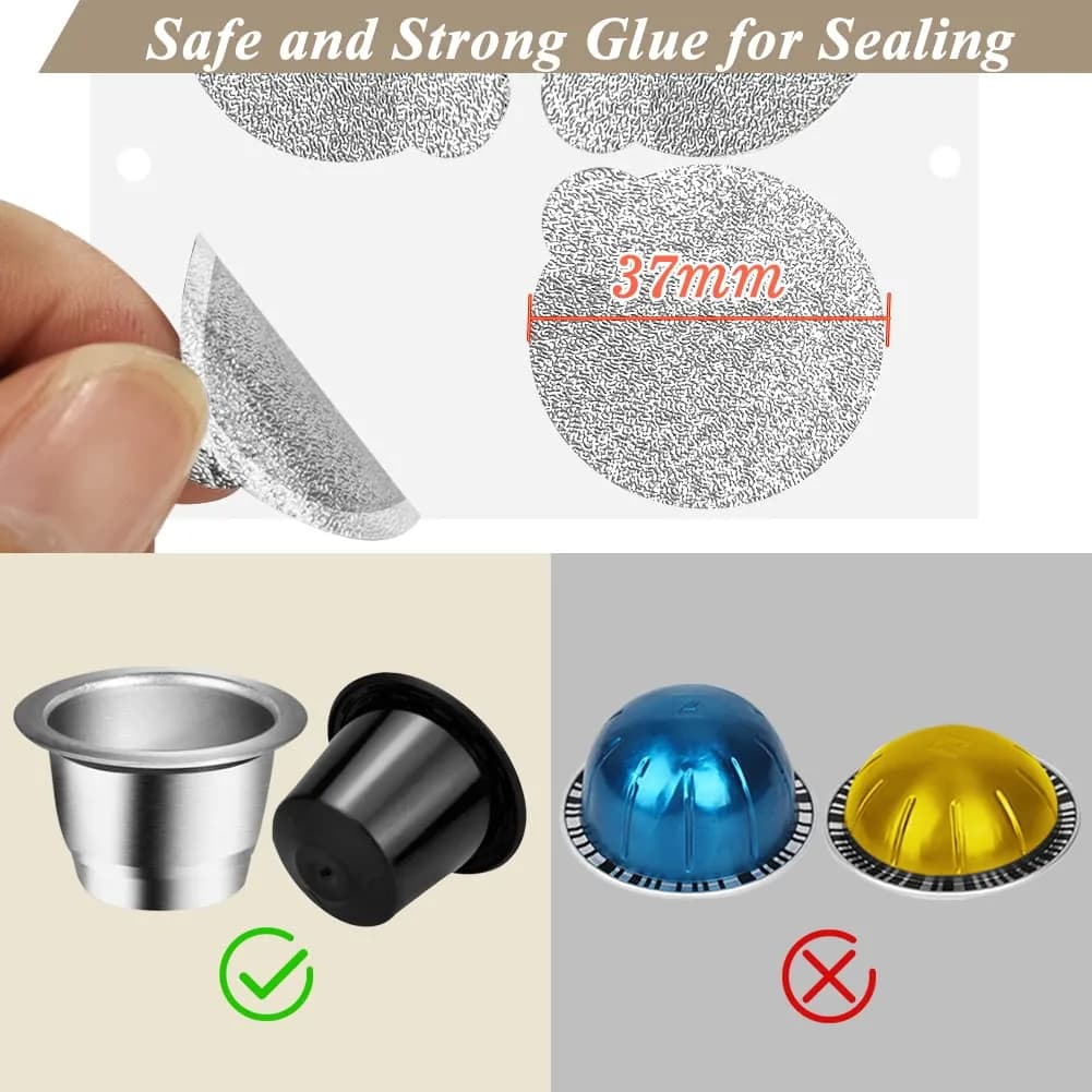 CAPMESSO Aluminum Coffee Pod Seal Lids for Nespresso Original Line Capsules, 120PCS | Reusable Coffee Filter Alternative - view 4