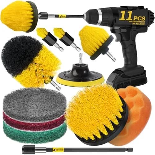 Holikme Drill Brush Set 11 Pieces | Deep Surface & Grout Cleaning with Power Scrubber (70-120 chars) thumbnail 1