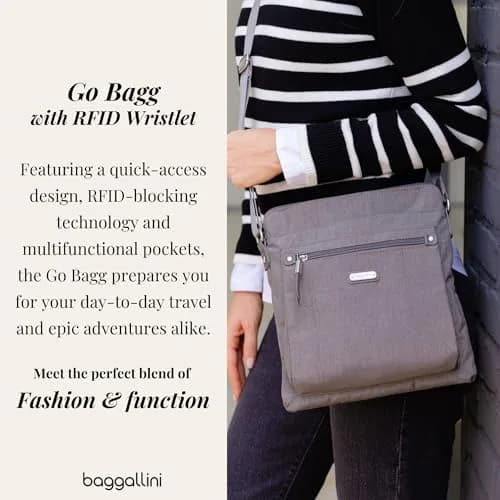Baggallini Go Bagg with RFID Wristlet - Lightweight Travel Crossbody Bag for Women thumbnail 2