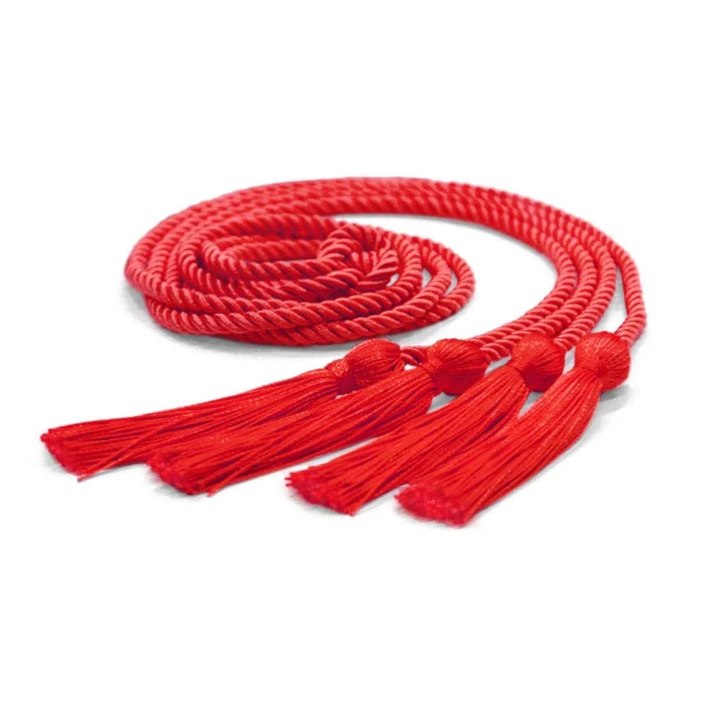 Endea Graduation Double Honor Cord (Red) | 63-inch Polyester Graduation Cord with Tassel — Red