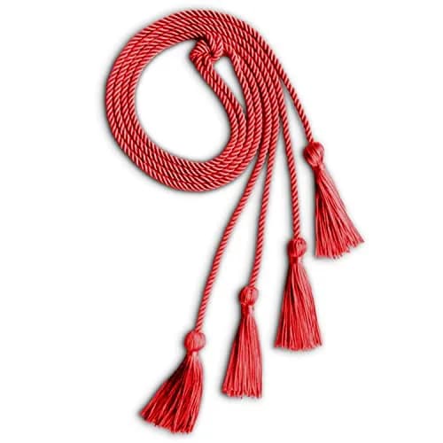 Endea Graduation Double Honor Cord (Red) | 63-inch Polyester Graduation Cord with Tassel thumbnail 5