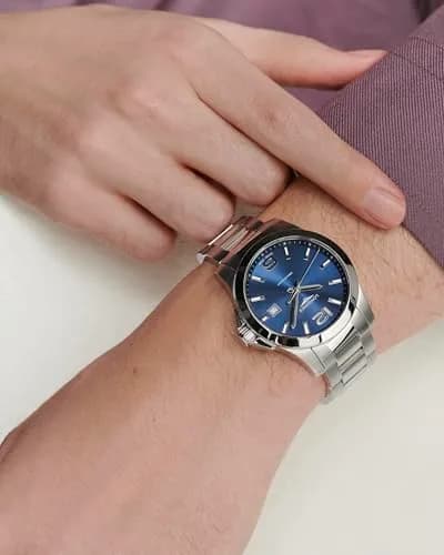 Longines Conquest 41MM Quartz Watch | Sporty Elegance with Sapphire Crystal & Stainless Steel (41mm) thumbnail 2