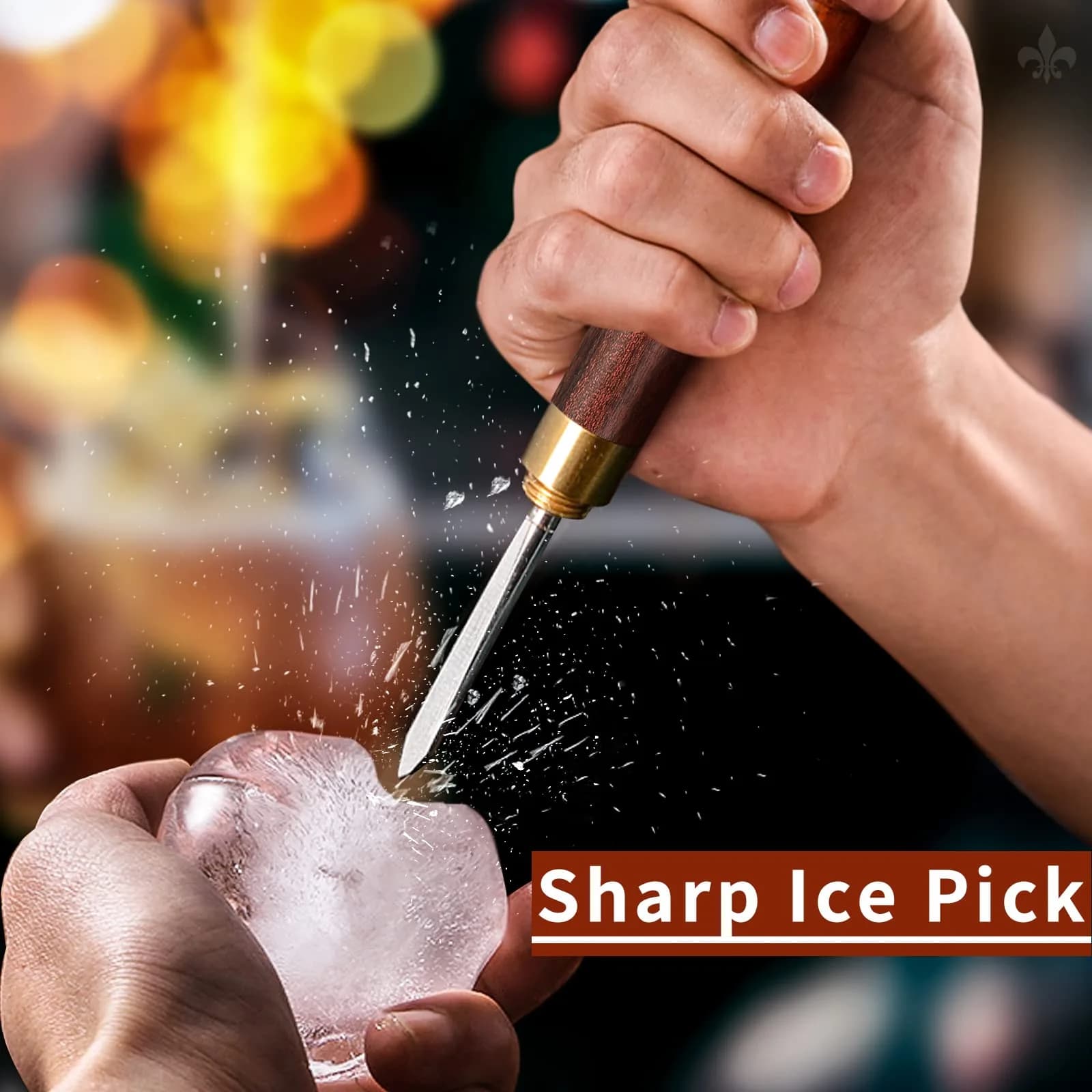 LINALL Three Pronged Ice Pick Set of 2 | Durable Stainless Steel Bartender Tool 184mm (7.2 inch) - view 5