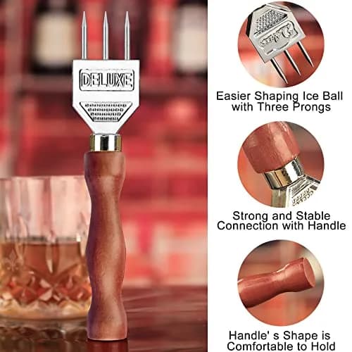LINALL Three Pronged Ice Pick Set of 2 | Durable Stainless Steel Bartender Tool 184mm (7.2 inch) thumbnail 6