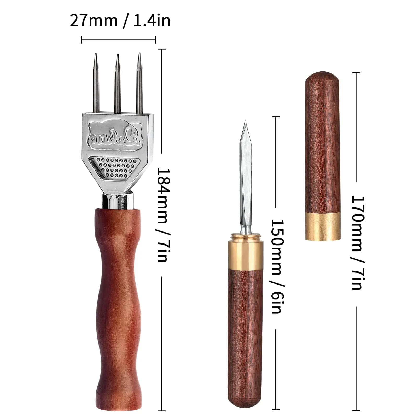 LINALL Three Pronged Ice Pick Set of 2 | Durable Stainless Steel Bartender Tool 184mm (7.2 inch) - view 2