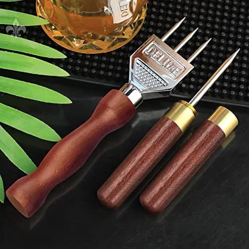 LINALL Three Pronged Ice Pick Set of 2 | Durable Stainless Steel Bartender Tool 184mm (7.2 inch) thumbnail 3