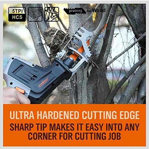 HORUSDY 9-Inch Wood Pruning Reciprocating Saw Blades, 5 TPI, 5-Pack | Fast Cutting Green Wood & Branches thumbnail 5