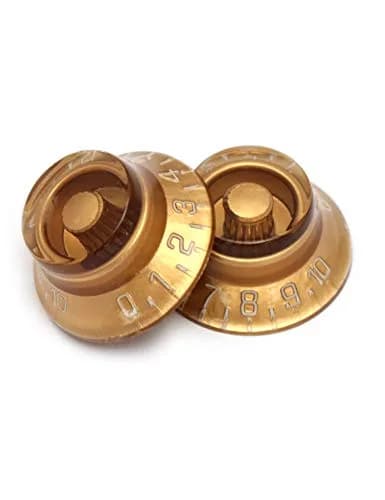 Metallor Gold Top Hat Electric Guitar Knobs 4Pcs | Fits 6mm Spline Shaft Pots thumbnail 6