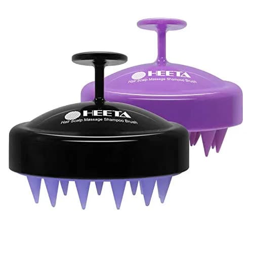 HEETA 2-Pack Scalp Massager for Hair Growth & Dandruff Removal | Gentle Silicone Brush for All Hair Types thumbnail 1