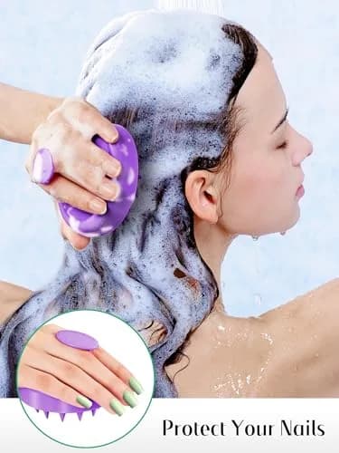 HEETA 2-Pack Scalp Massager for Hair Growth & Dandruff Removal | Gentle Silicone Brush for All Hair Types thumbnail 4