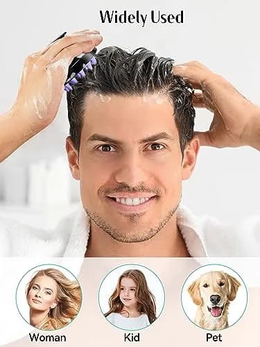 HEETA 2-Pack Scalp Massager for Hair Growth & Dandruff Removal | Gentle Silicone Brush for All Hair Types thumbnail 6