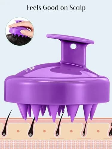 HEETA 2-Pack Scalp Massager for Hair Growth & Dandruff Removal | Gentle Silicone Brush for All Hair Types thumbnail 3
