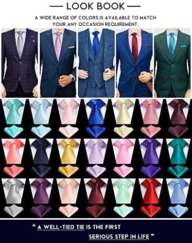Tie G U Style Solid Satin Lavender Necktie & Pocket Square Set | Formal Gift Box (57 inch) thumbnail 6