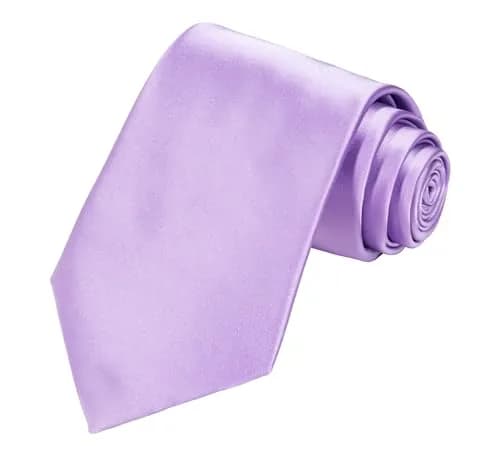 Tie G U Style Solid Satin Lavender Necktie & Pocket Square Set | Formal Gift Box (57 inch) thumbnail 3