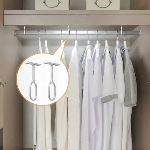 Rannb Oval Closet Rod Support Brackets 7 cm (2.75") | 8-Pack Zinc Alloy Middle Supports for Oval Rods thumbnail 5