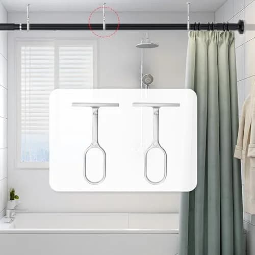 Rannb Oval Closet Rod Support Brackets 7 cm (2.75") | 8-Pack Zinc Alloy Middle Supports for Oval Rods thumbnail 6