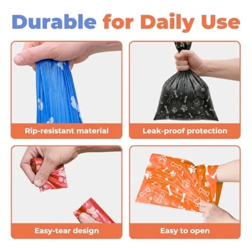 Best Pet Supplies Poop Bags for Dogs - Assorted Colors, 900 Count | Heavy-Duty Leak-Resistant Waste Bags thumbnail 4