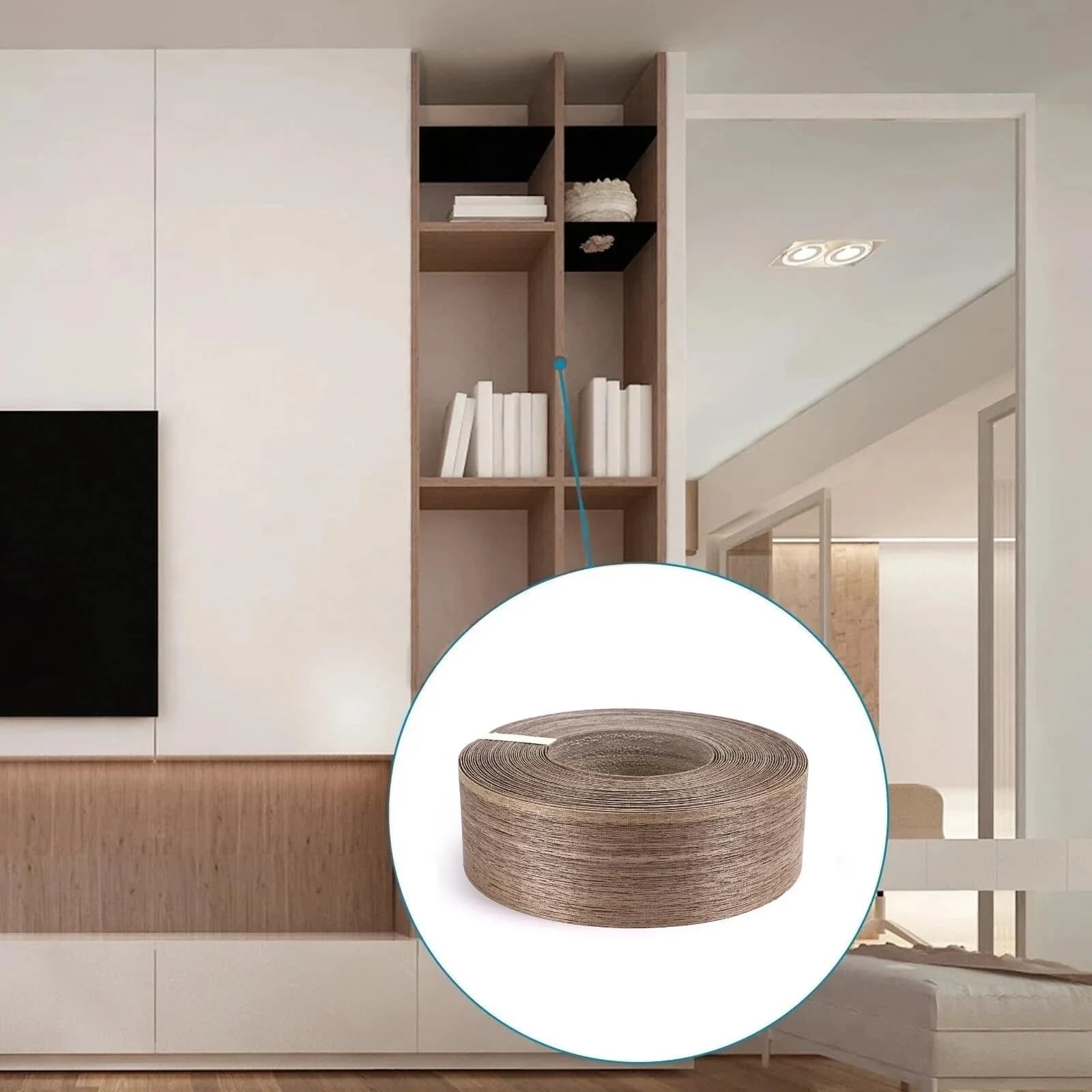 Skelang Walnut Wood Veneer Edge Banding 2" (5.1cm) x 50' (15.24m) Roll | Real Wood Finish for Plywood & MDF - view 9