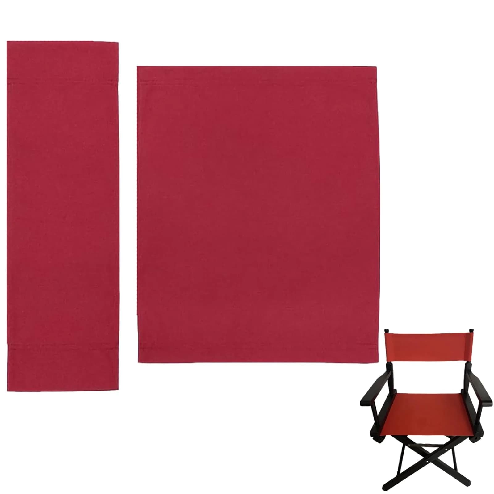 Upone Director Chair Canvas Replacement Cover, M Size (Red) | Durable Cotton Cover for 18" Chairs