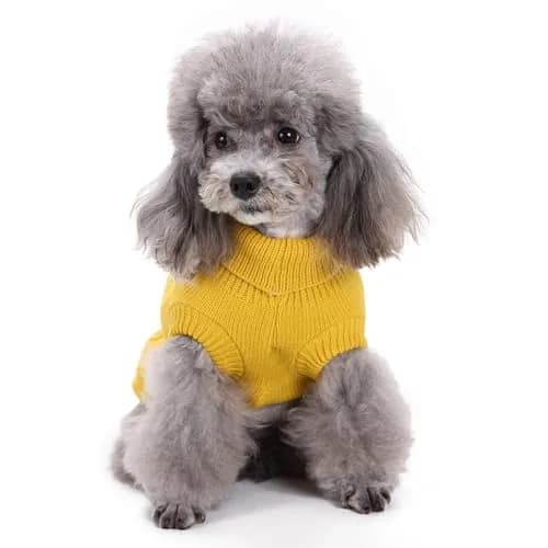 CHBORCHICEN Small Dog Sweater Turtleneck Pullover Winter Clothes | Knitted Acrylic, Warm & Breathable (70-120 chars) thumbnail 2