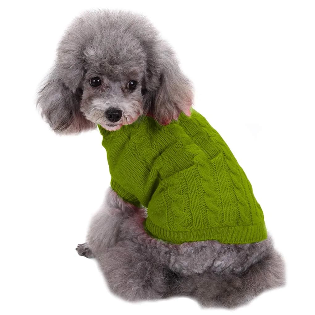 CHBORCHICEN Knitted Small Dog Sweater, Turtleneck Pullover | Warm Winter Puppy Clothes for Small Breeds