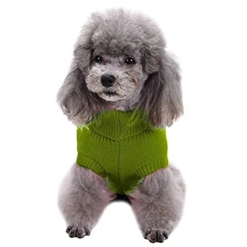 CHBORCHICEN Knitted Small Dog Sweater, Turtleneck Pullover | Warm Winter Puppy Clothes for Small Breeds thumbnail 2