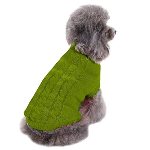 CHBORCHICEN Knitted Small Dog Sweater, Turtleneck Pullover | Warm Winter Puppy Clothes for Small Breeds thumbnail 3