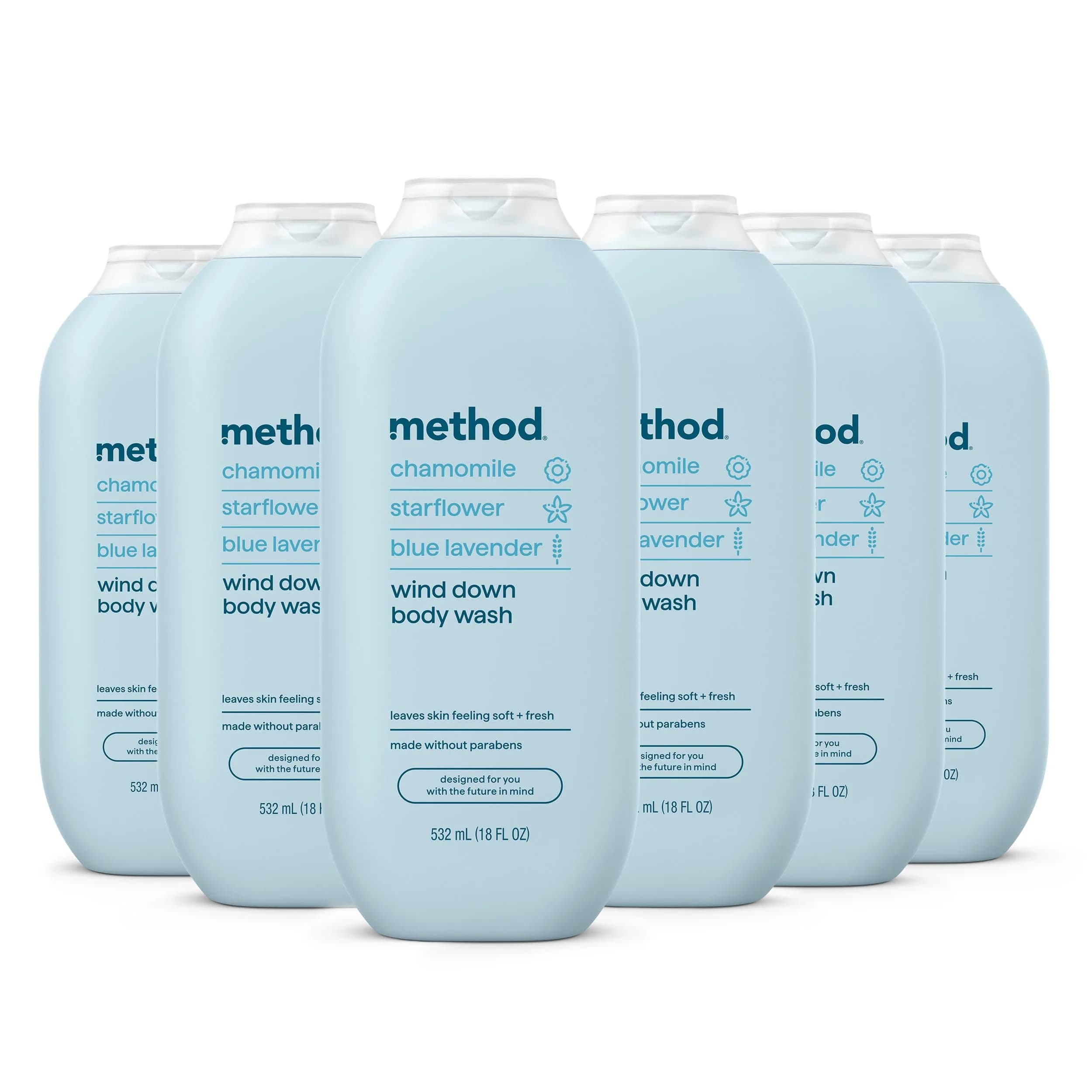 method Wind Down Body Wash, 108 fl oz (3.2 L) | Calming Chamomile, Starflower & Blue Lavender Scent - main product image