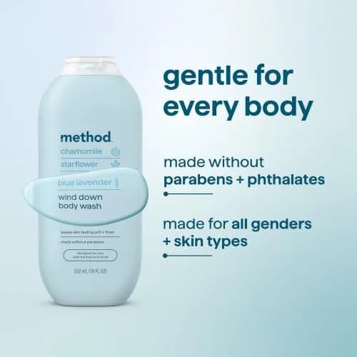 method Wind Down Body Wash, 108 fl oz (3.2 L) | Calming Chamomile, Starflower & Blue Lavender Scent thumbnail 6