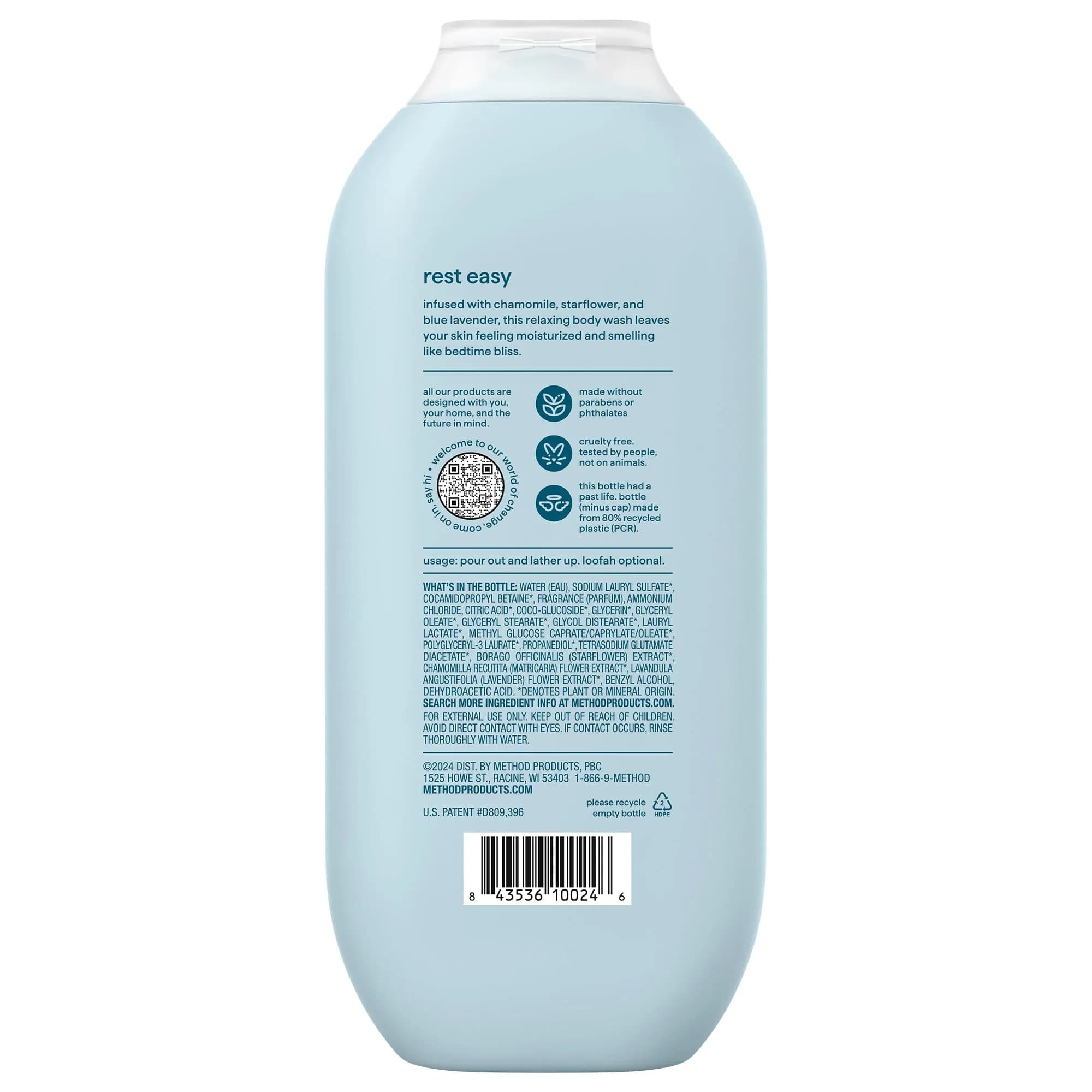 method Wind Down Body Wash, 108 fl oz (3.2 L) | Calming Chamomile, Starflower & Blue Lavender Scent - view 8