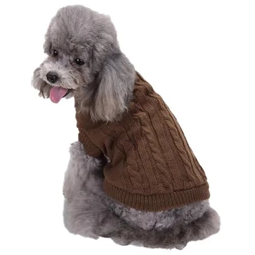 CHBORCHICEN Knitted Small Dog Sweater, Turtleneck Pullover | Warm Winter Puppy Clothes thumbnail 1
