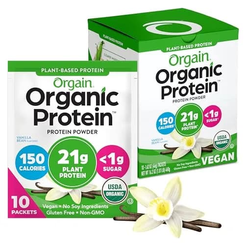 Orgain Organic Vegan Protein Powder Vanilla Bean 162g (5.7 oz) | 21g Protein Per Serving thumbnail 1