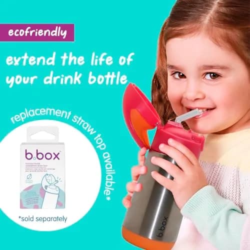 b.box Insulated Water Bottle for Kids, 350ml (12 oz) Toddler Water Bottle with Straw | Keeps Drinks Cold for 8 Hours thumbnail 9