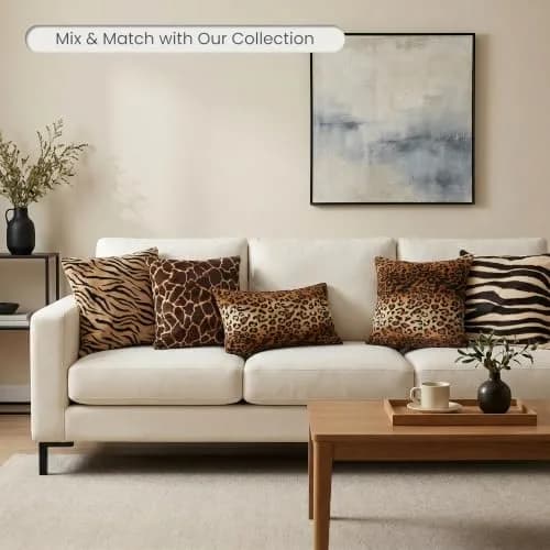 CARRIE HOME Leopard Print Pillow Covers 18x18 | Soft Plush Cheetah Decor, Set of 2 thumbnail 7