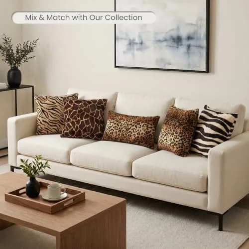 CARRIE HOME Leopard Print Pillow Covers 18x18 | Soft Plush Cheetah Decor, Set of 2 thumbnail 8