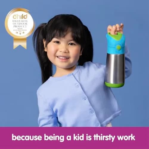 b.box Insulated Water Bottle for Kids, 350ml (12 oz) Ocean Breeze | Keeps Drinks Cold 8 Hrs, Warm 6 Hrs thumbnail 6