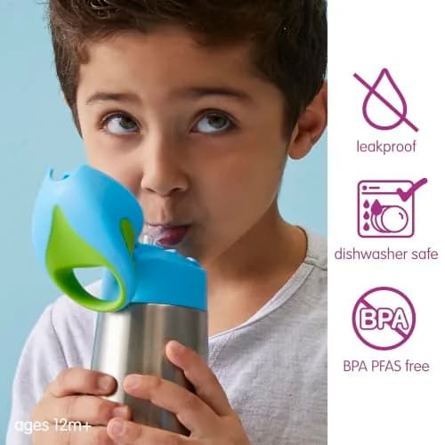 b.box Insulated Water Bottle for Kids, 350ml (12 oz) Ocean Breeze | Keeps Drinks Cold 8 Hrs, Warm 6 Hrs thumbnail 2