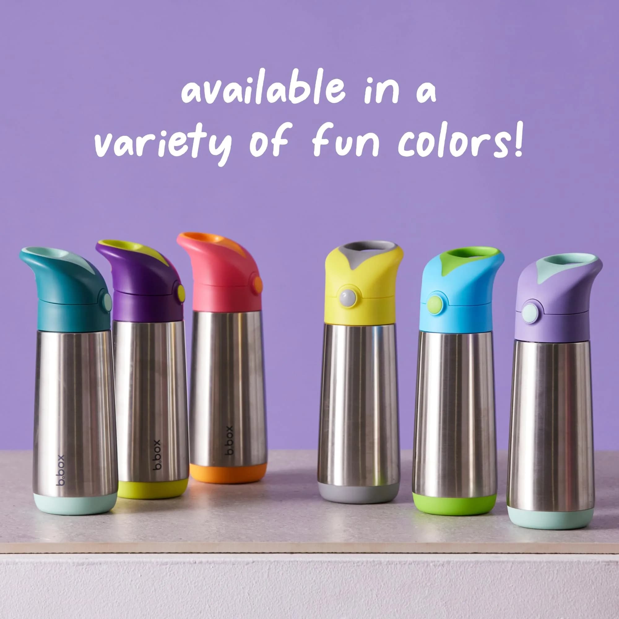 b.box Insulated Water Bottle for Kids, 350ml (12 oz) Lemon Sherbet | Keeps Drinks Cold for 8 Hours - view 7