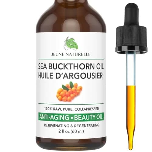 Jeune Naturelle Sea Buckthorn Oil 2 Fl Oz | Organic, Pure, Cold Pressed, Unrefined, Non-Comedogenic thumbnail 1