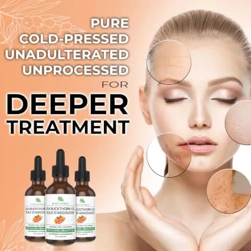 Jeune Naturelle Sea Buckthorn Oil 2 Fl Oz | Organic, Pure, Cold Pressed, Unrefined, Non-Comedogenic thumbnail 4