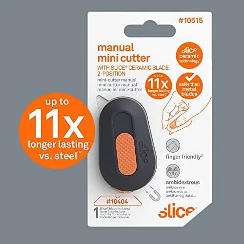 Slice Mini Box Cutter, Manual Retracting, Safe Ceramic Blade, Keychain Opener (1 Pack) | Lasts 11x Longer Than Metal thumbnail 5