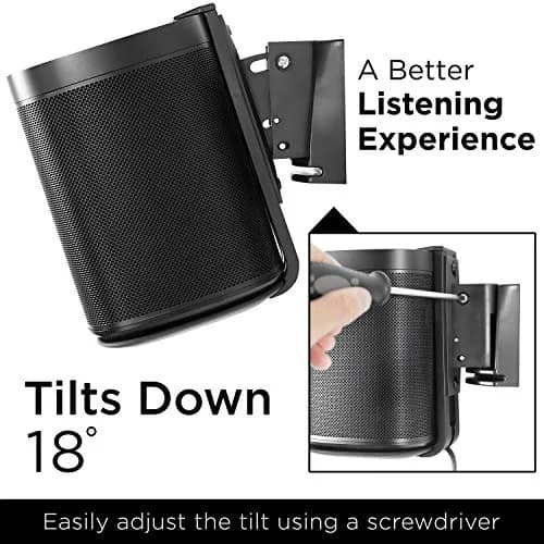 Mount-It! Adjustable Speaker Wall Mount for SONOS One, One SL & Play:1 | Space-Saving, Tilt & Swivel, Durable thumbnail 3